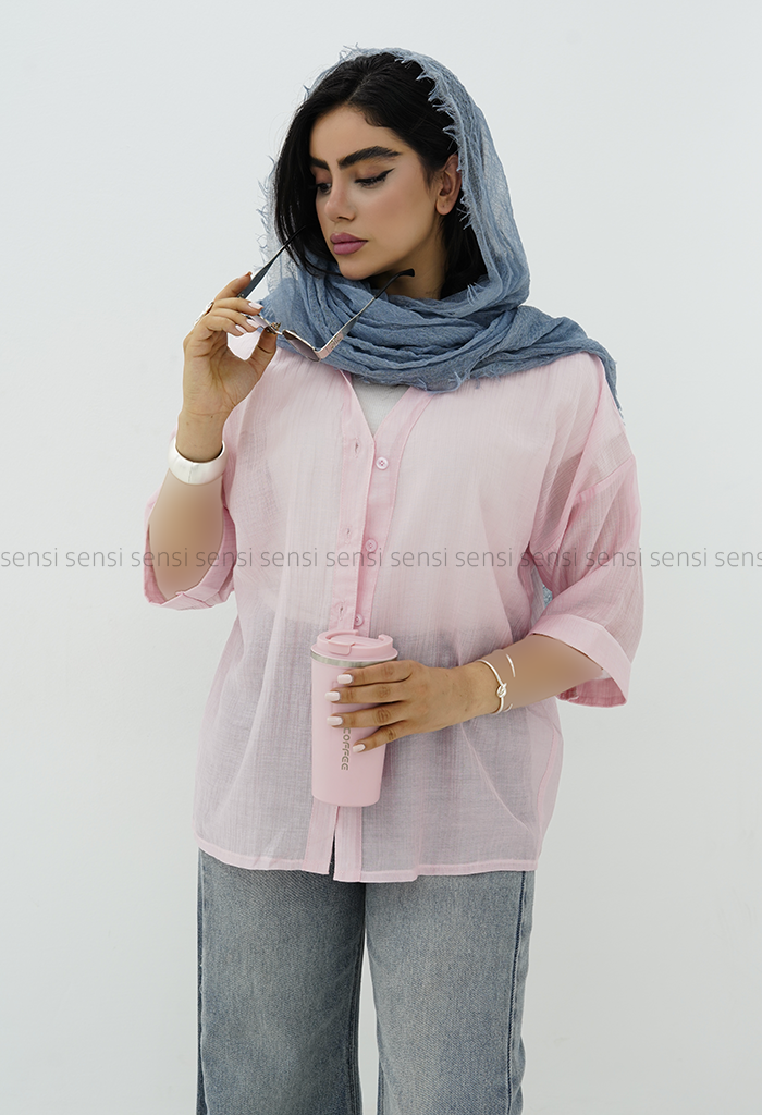 شومیز شیشه ای یقه هفت کد 1005994
